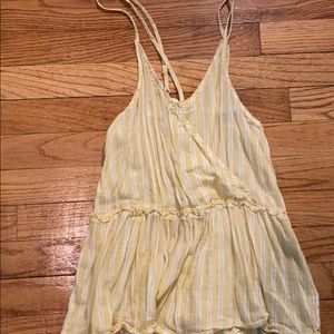 Yellow and white striped American eagle top